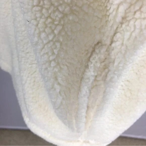 Liz Claiborne Cream Colored Sherpa Half Zip Faux Sherling Jacket - Picture 9 of 14